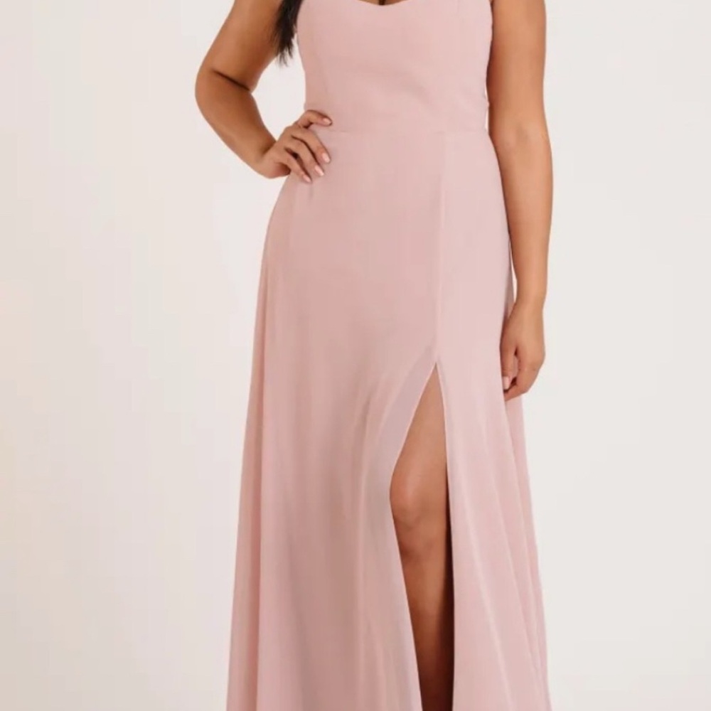 Jenny Yoo Kiara Bow Back Chiffon Evening Dress